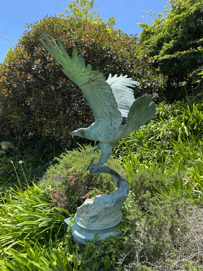 Large Life Size Bronze Eagle Sculpture After Jules Moigniez (1835-1894) 70'H