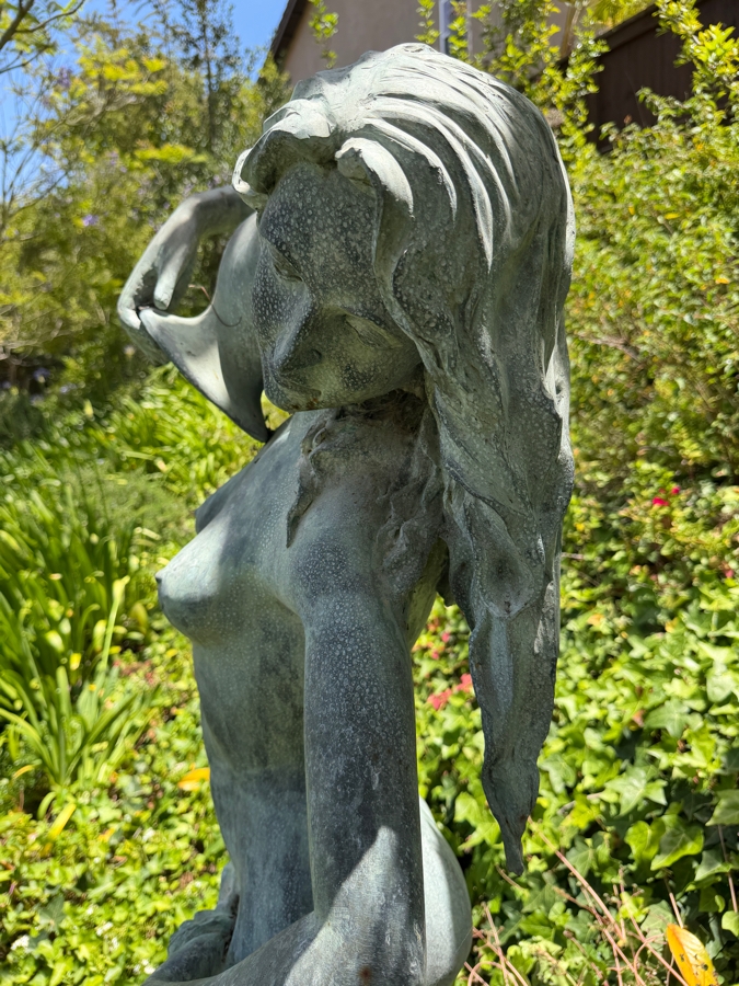 Large Life Size Bronze Garden Fountain Statue Of A Female Figure Pouring Water From A Jug 64'H [Photo 6]
