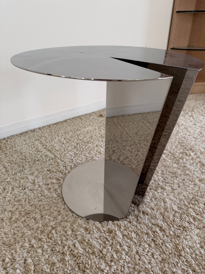 Stainless Steel Pacman End Table Cocktail Table Designed By Kendall Wilkinson 18W X 18H [Photo 4]
