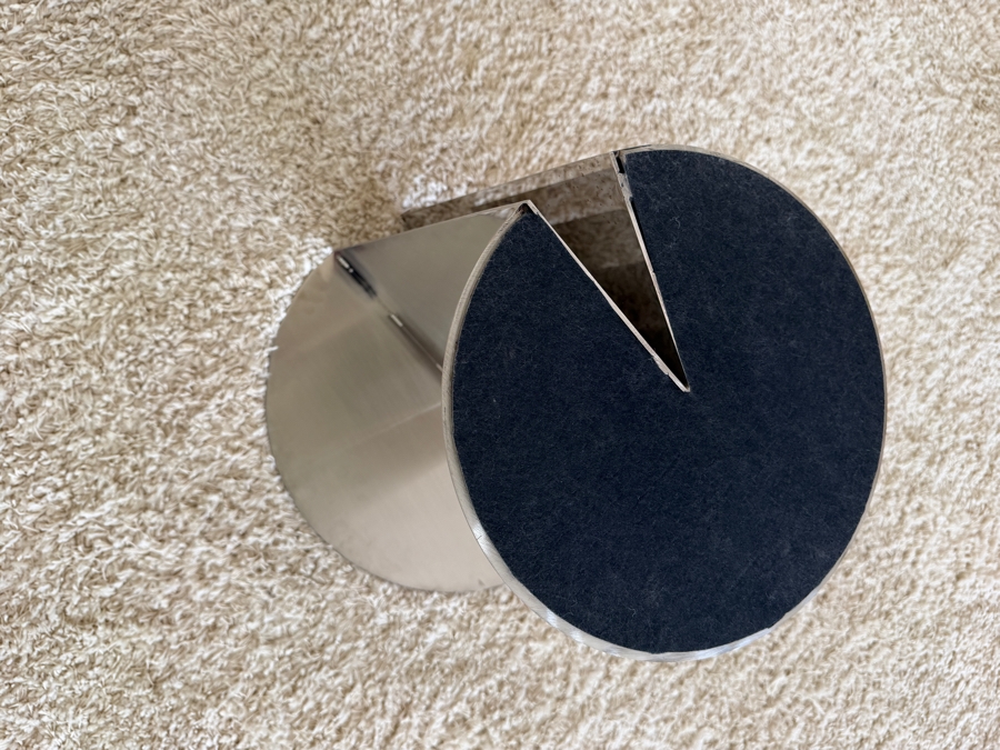 Stainless Steel Pacman End Table Cocktail Table Designed By Kendall Wilkinson 18W X 18H [Photo 5]