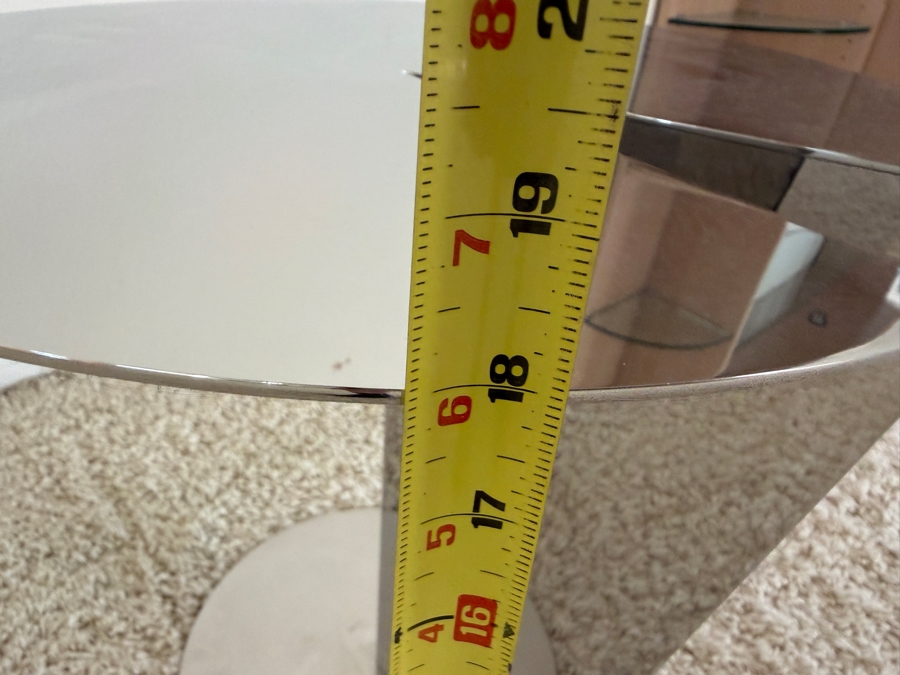 Stainless Steel Pacman End Table Cocktail Table Designed By Kendall Wilkinson 18W X 18H [Photo 6]