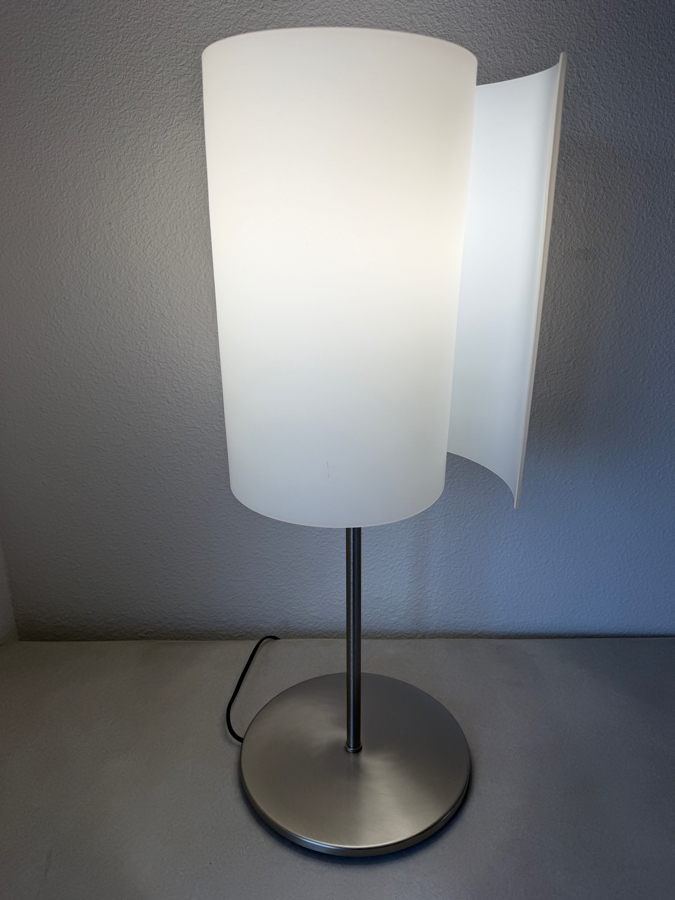 Leucos Diane T1 Modernist Contemporary Table Lamp With Sculpted Hand-Blown Glass Shade Designed By Roberto Pamio Made In Italy 27.5'H Retails $1,400