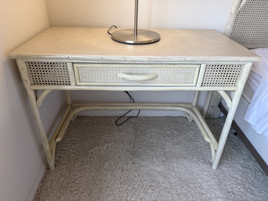 Vintage Wicker And Rattan Desk 42W X 21D X 29.5H [Photo 2]