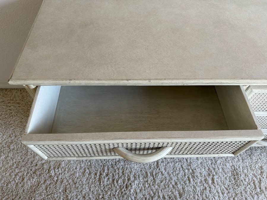 Vintage Wicker And Rattan 6-Drawer Chest Of Drawers Dresser 58.5W X 20D X 29H [Photo 5]