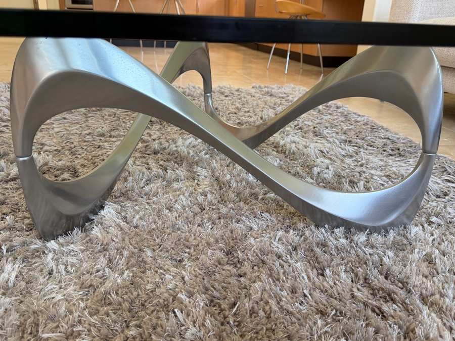 Mid-Century Modern 'Snake' Coffee Table Designed By Knut Hesterberg For Ronald Schmitt Featuring A Sculptural Cast Aluminum 40W X 46D X 15H [Photo 5]
