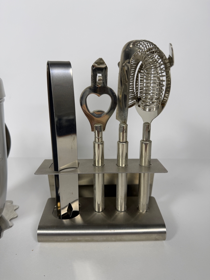 Pottery Barn Penguin Cocktail Shaker And Williams-Sonoma 5-Piece Cocktail Bar Tool Set With Stand [Photo 5]