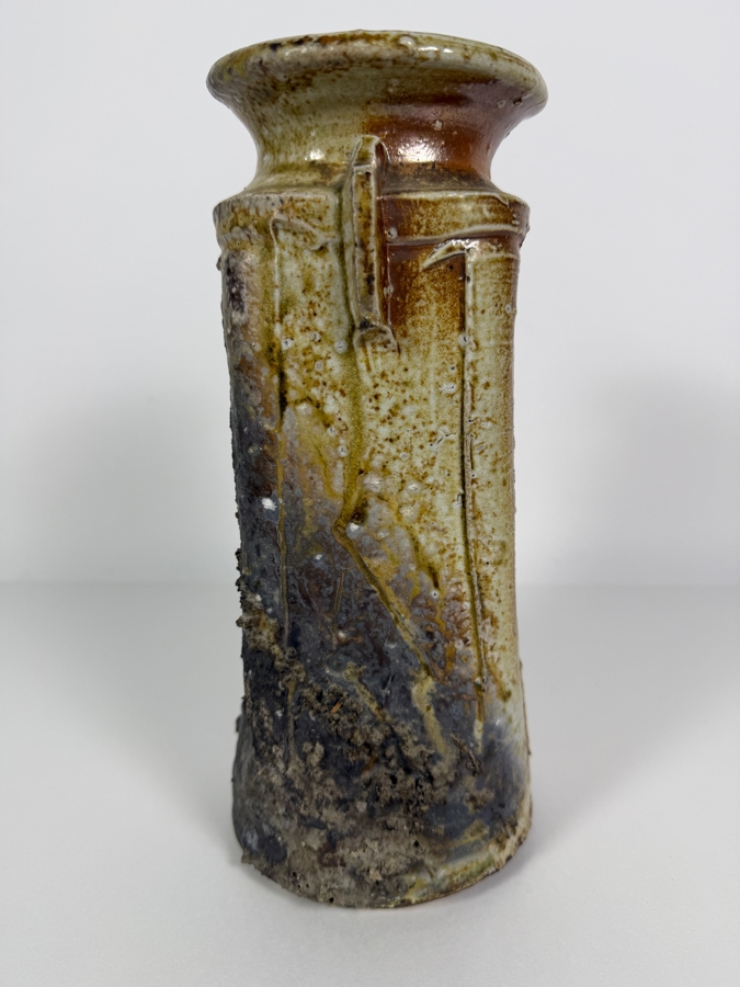 Vintage Japanese Brutalist Studio Pottery Vase 10.25'H [Photo 7]