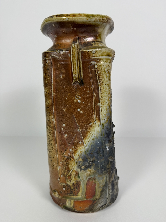 Vintage Japanese Brutalist Studio Pottery Vase 10.25'H [Photo 5]