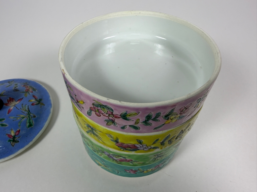 Vintage Chinese Famille Rose Porcelain Stacking Food Container 7H [Photo 5]