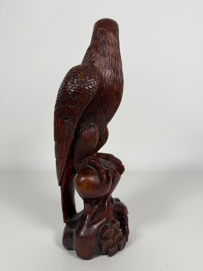 Impressive Hand Carved Wooden Eagle Figurine 11.5H [Photo 8]