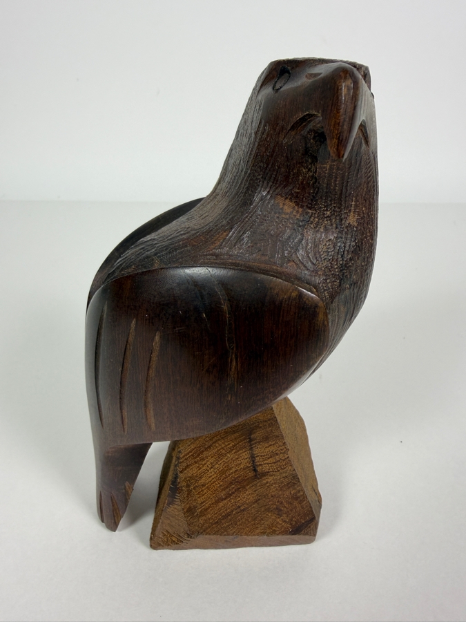 Vintage Handcrafted Mexican Seri Ironwood Eagle Sculpture 7H [Photo 2]