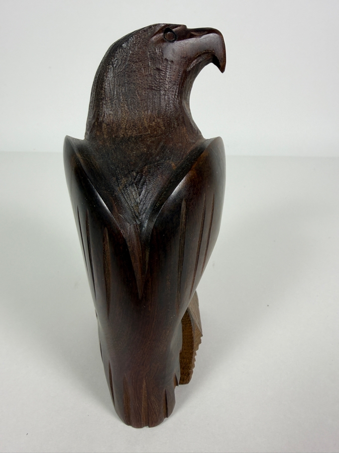 Vintage Handcrafted Mexican Seri Ironwood Eagle Sculpture 7H [Photo 4]