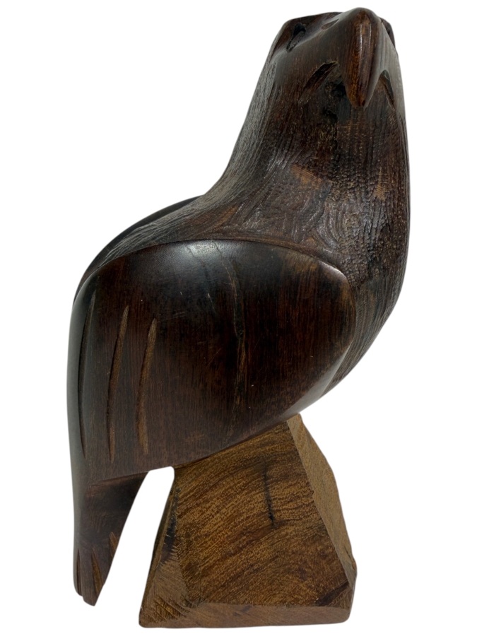 Vintage Handcrafted Mexican Seri Ironwood Eagle Sculpture 7H