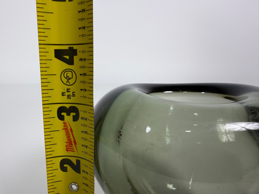 Smoky Gray Glass Vase Designed By Per Lütken For Holmegaard 3.25'H [Photo 10]