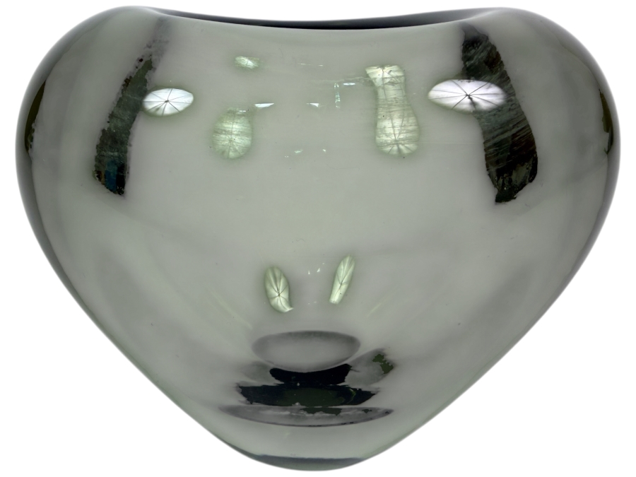 Smoky Gray Glass Vase Designed By Per Lütken For Holmegaard 3.25'H