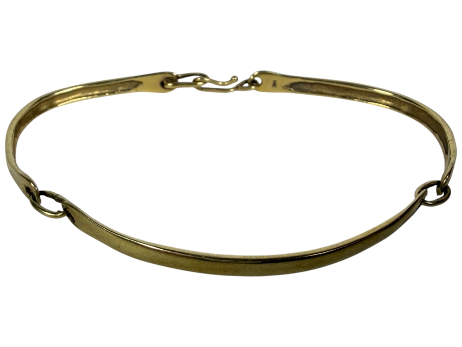 14k Gold Bangle Bracelet 3.5'H 9.5g ($810 Melt Value)