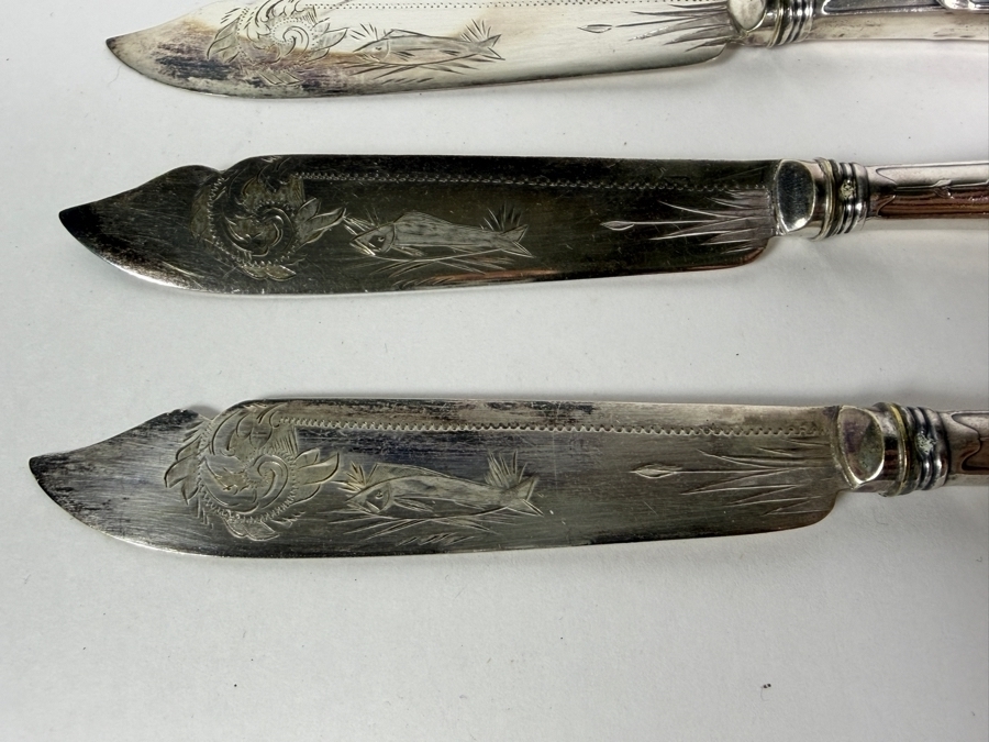 Antique TUEBBEN German Art Nouveau Fish Set [Photo 2]