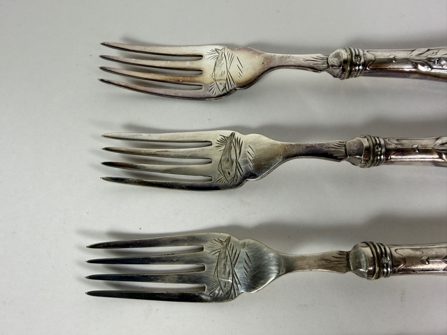 Antique TUEBBEN German Art Nouveau Fish Set [Photo 4]