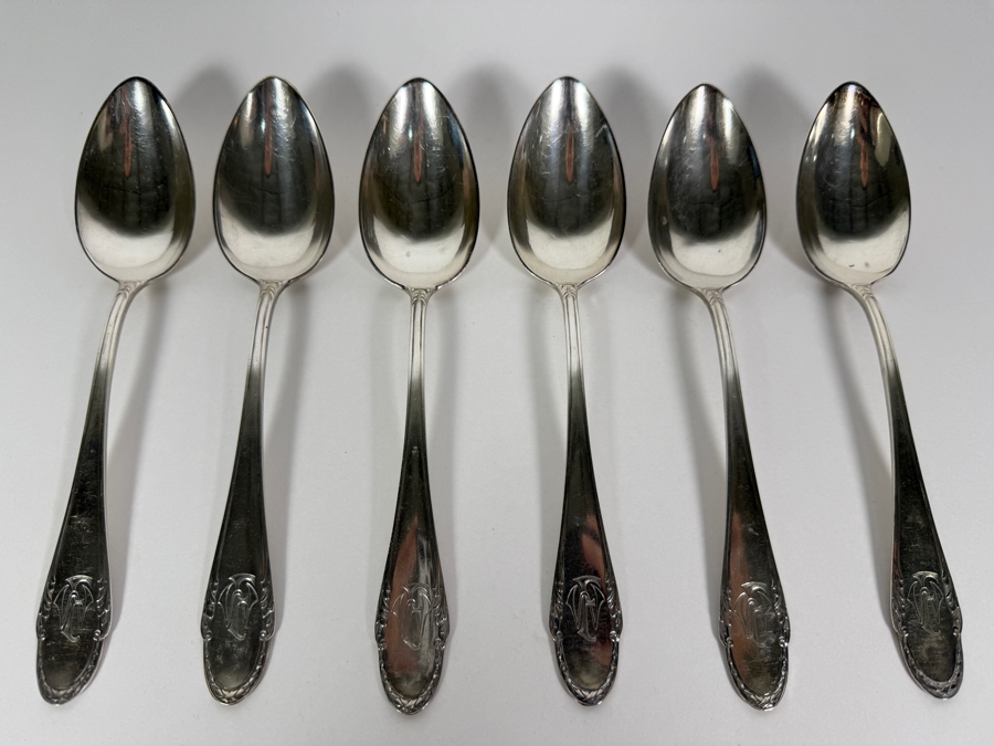 (6) .900 Silver Large 8.25' Serving Spoons 413.8g ($912 Melt Value) [Photo 2]
