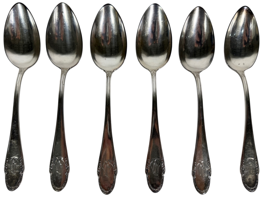 (6) .900 Silver Large 8.25' Serving Spoons 413.8g ($912 Melt Value)
