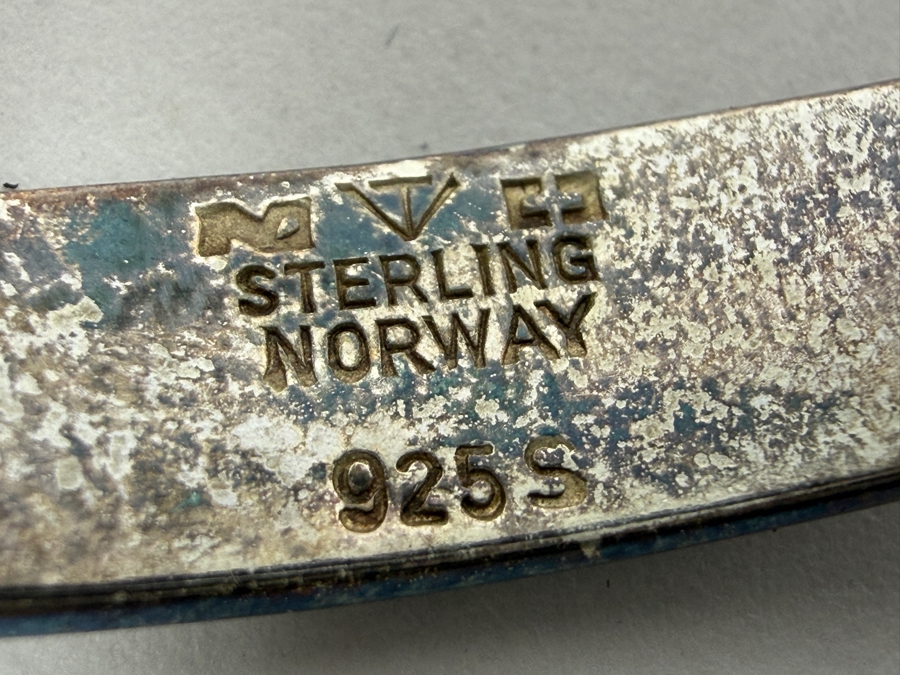 Sterling Silver Modernist Tone Vigeland Bracelet 3.25'W 26.3g  [Photo 8]