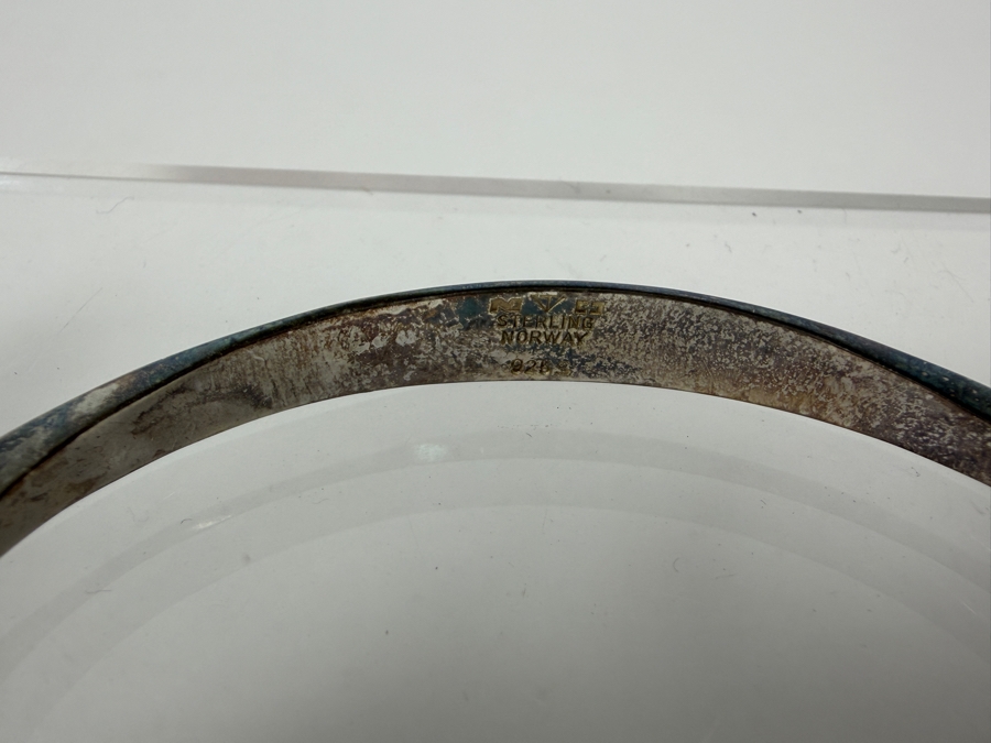 Sterling Silver Modernist Tone Vigeland Bracelet 3.25'W 26.3g  [Photo 6]