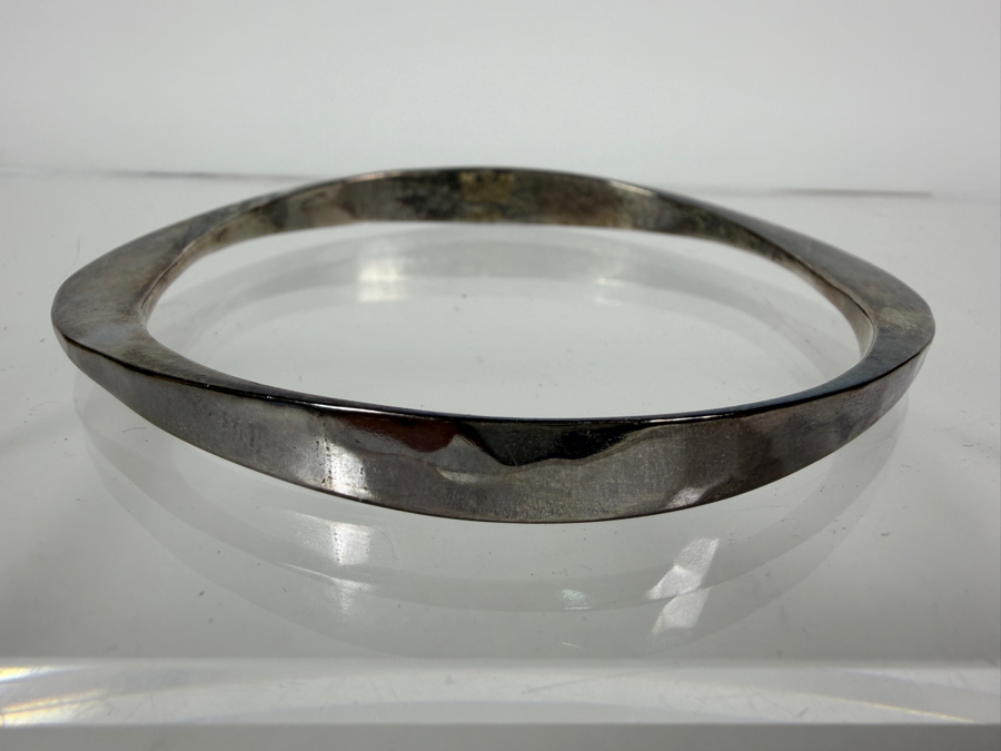 Sterling Silver Modernist Tone Vigeland Bracelet 3.25'W 26.3g  [Photo 3]