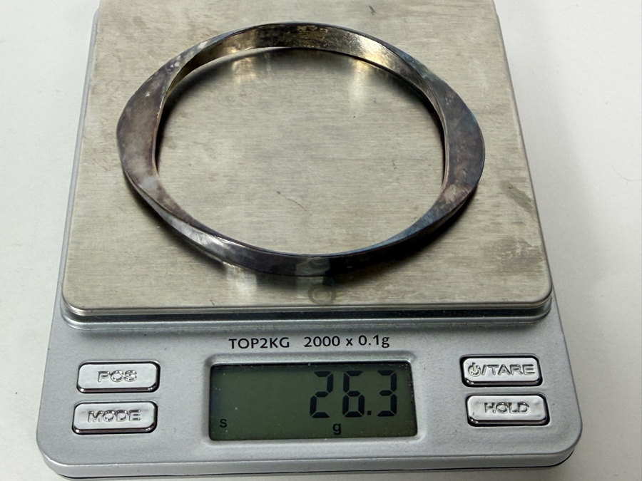 Sterling Silver Modernist Tone Vigeland Bracelet 3.25'W 26.3g  [Photo 10]