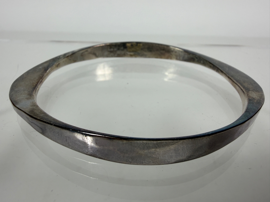 Sterling Silver Modernist Tone Vigeland Bracelet 3.25'W 26.3g  [Photo 2]