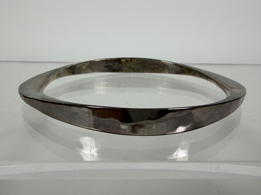 Sterling Silver Modernist Tone Vigeland Bracelet 3.25'W 26.3g  [Photo 5]