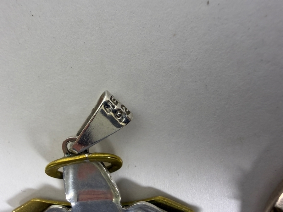 (1) Sterling Silver Pendant (M) And (2) Sterling Silver Brooches Pins 35.9g [Photo 7]