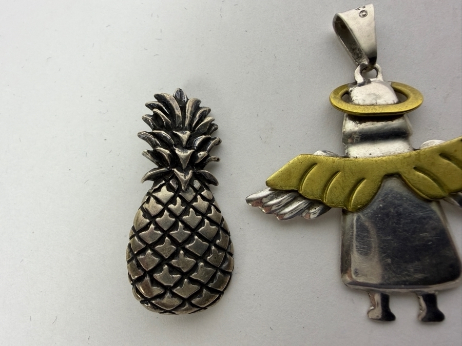 (1) Sterling Silver Pendant (M) And (2) Sterling Silver Brooches Pins 35.9g [Photo 4]