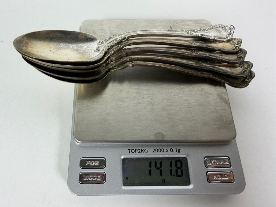 (5) Vintage Gorham Sterling Silver 5.75' Spoons 141.8g ($320 Melt Value) [Photo 6]