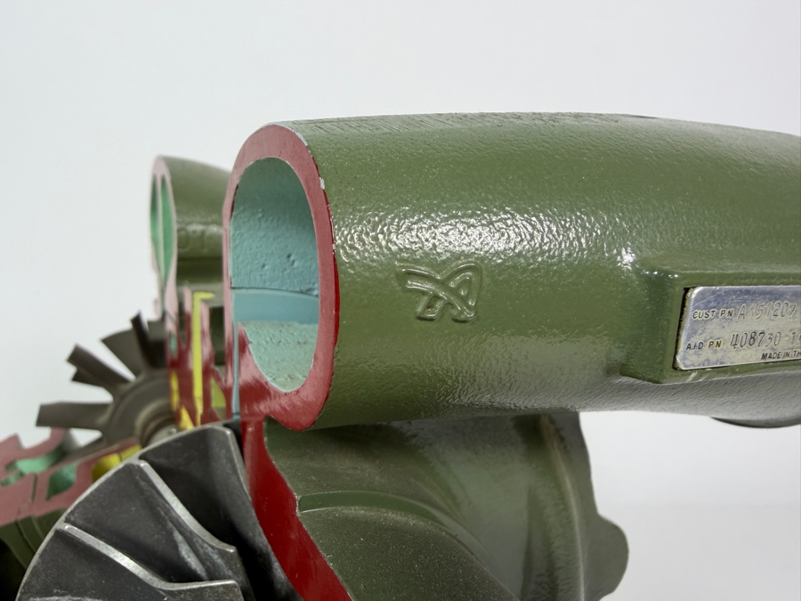 Airesearch Turbocharger Cutaway Model Presented To Dr. Werner Theodor Von Der Nuell 'Father Of Airesearch Turbochargers' - He Was The Inventor Of Variable-Geometry Turbochargers Which Now Appear In Modern Automobiles 11W X 7.5D X 8.5H [Photo 9]