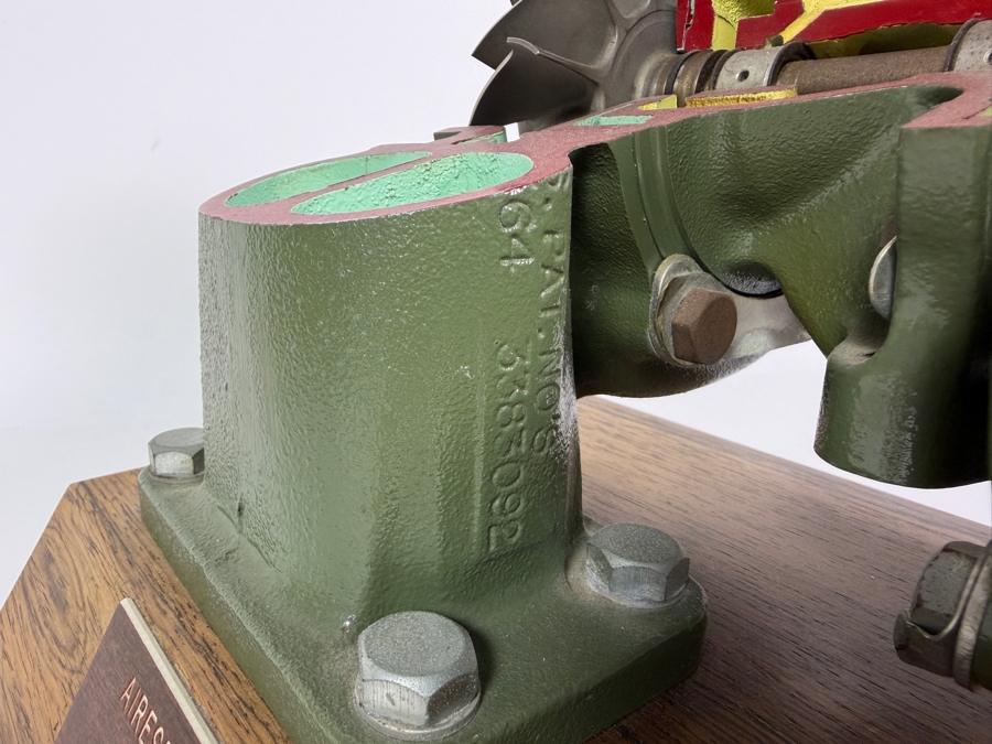 Airesearch Turbocharger Cutaway Model Presented To Dr. Werner Theodor Von Der Nuell 'Father Of Airesearch Turbochargers' - He Was The Inventor Of Variable-Geometry Turbochargers Which Now Appear In Modern Automobiles 11W X 7.5D X 8.5H [Photo 11]