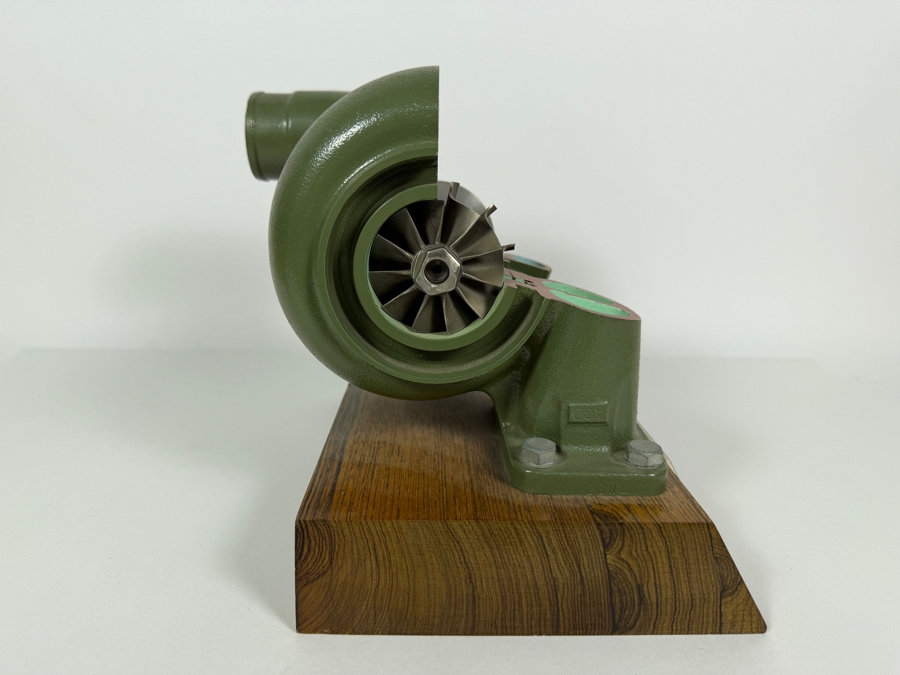 Airesearch Turbocharger Cutaway Model Presented To Dr. Werner Theodor Von Der Nuell 'Father Of Airesearch Turbochargers' - He Was The Inventor Of Variable-Geometry Turbochargers Which Now Appear In Modern Automobiles 11W X 7.5D X 8.5H [Photo 13]