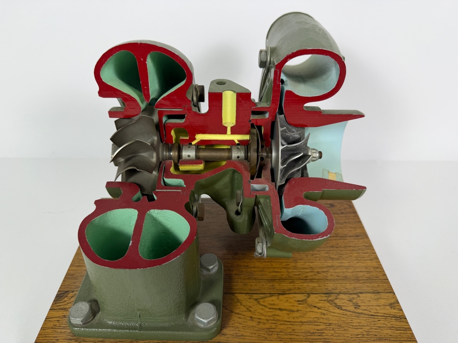 Airesearch Turbocharger Cutaway Model Presented To Dr. Werner Theodor Von Der Nuell 'Father Of Airesearch Turbochargers' - He Was The Inventor Of Variable-Geometry Turbochargers Which Now Appear In Modern Automobiles 11W X 7.5D X 8.5H [Photo 3]