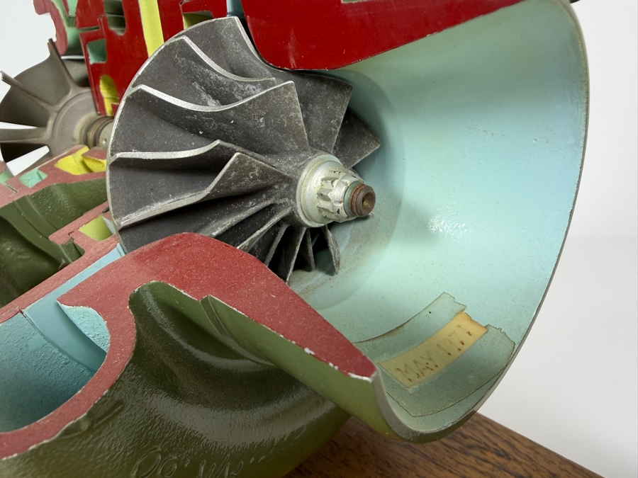 Airesearch Turbocharger Cutaway Model Presented To Dr. Werner Theodor Von Der Nuell 'Father Of Airesearch Turbochargers' - He Was The Inventor Of Variable-Geometry Turbochargers Which Now Appear In Modern Automobiles 11W X 7.5D X 8.5H [Photo 7]