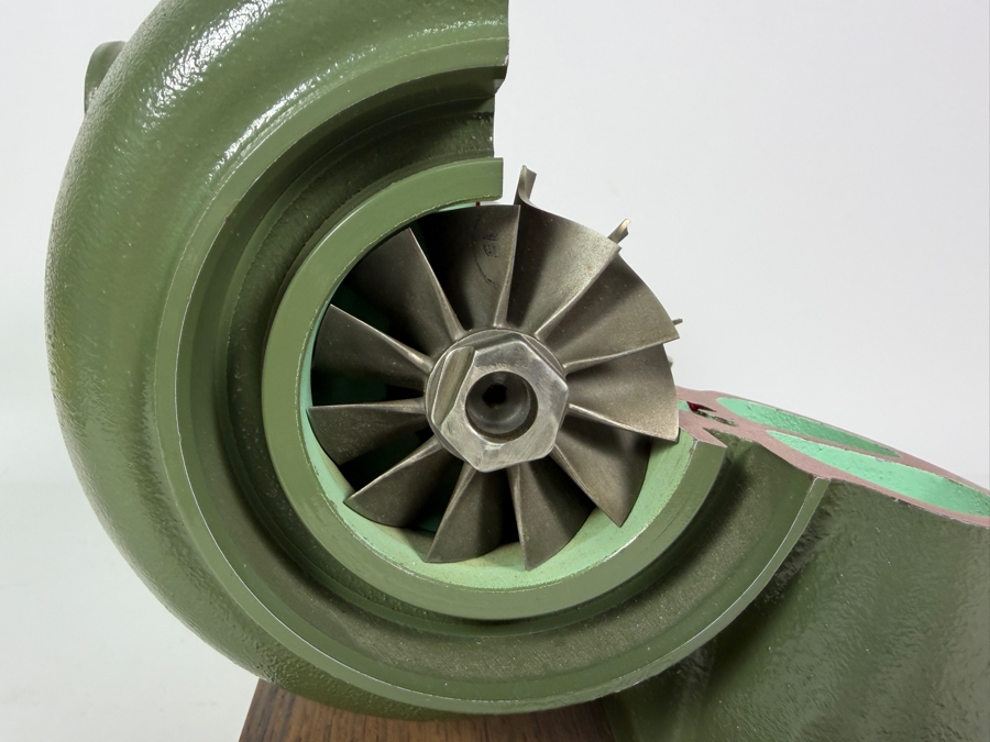 Airesearch Turbocharger Cutaway Model Presented To Dr. Werner Theodor Von Der Nuell 'Father Of Airesearch Turbochargers' - He Was The Inventor Of Variable-Geometry Turbochargers Which Now Appear In Modern Automobiles 11W X 7.5D X 8.5H [Photo 14]
