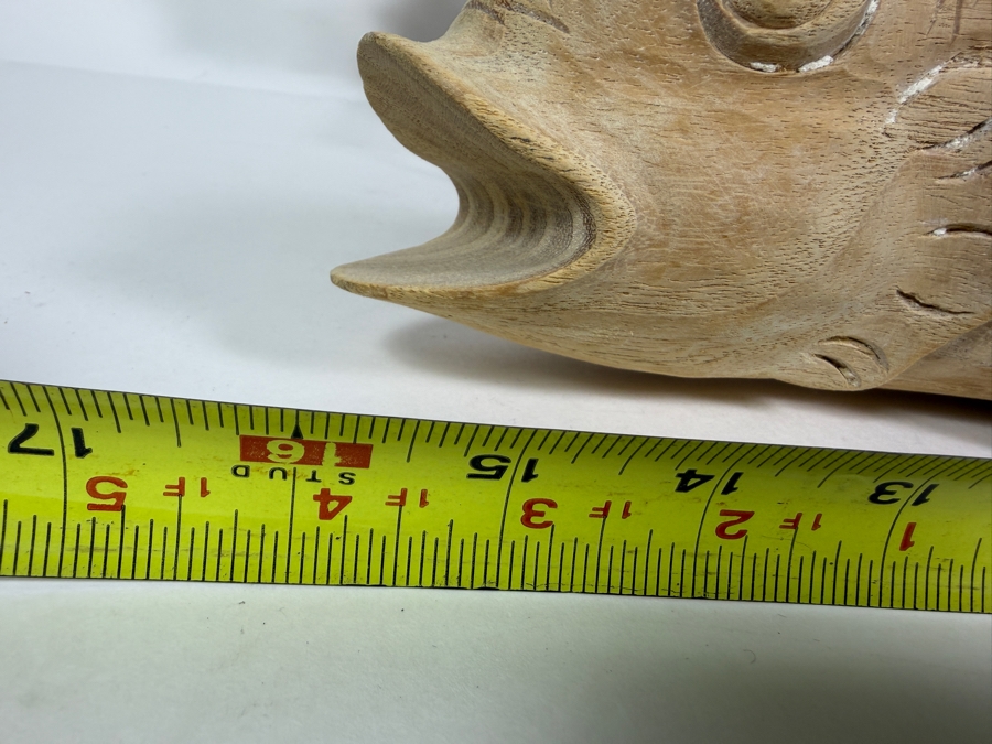 Pair Of Whitewashed Wooden Koi Fish Figurines 16'L [Photo 5]