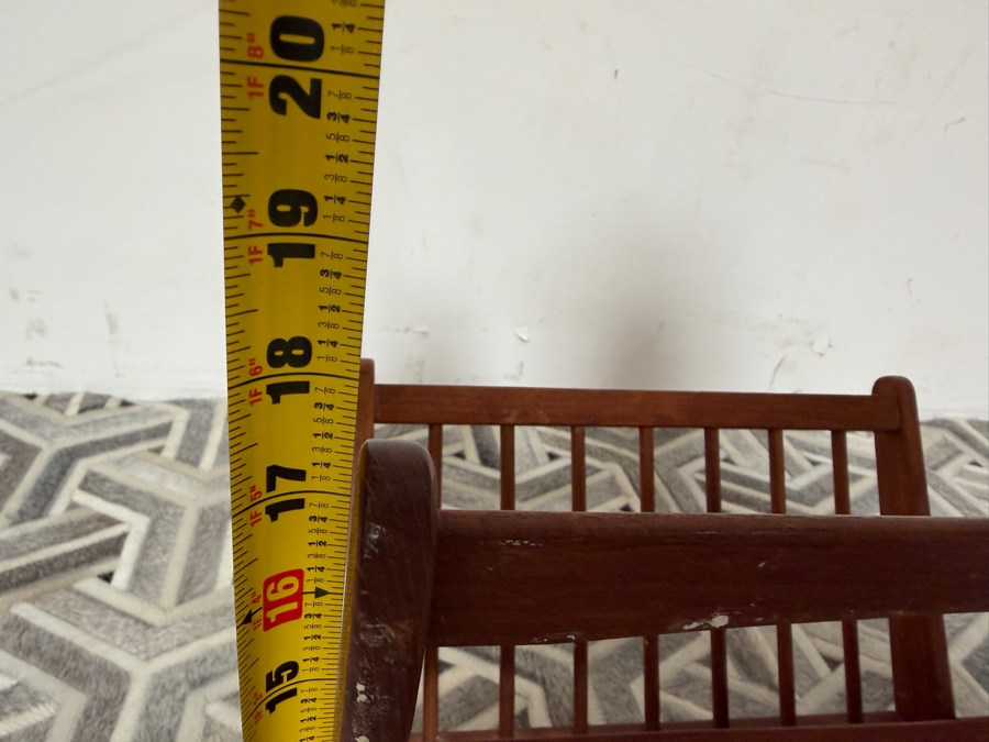 Vintage 1960s Mid-Century Modern Danish Style Teak Folding Magazine Rack 17W X 18H [Photo 8]