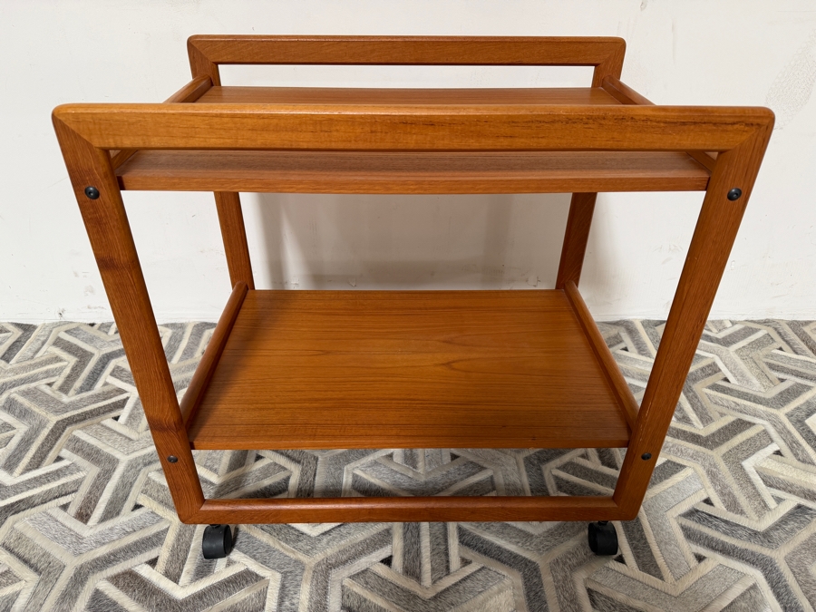 Danish Mid-Century Modern Teak Bar Cart Tea Trolley 28W X 19D X 28H [Photo 4]