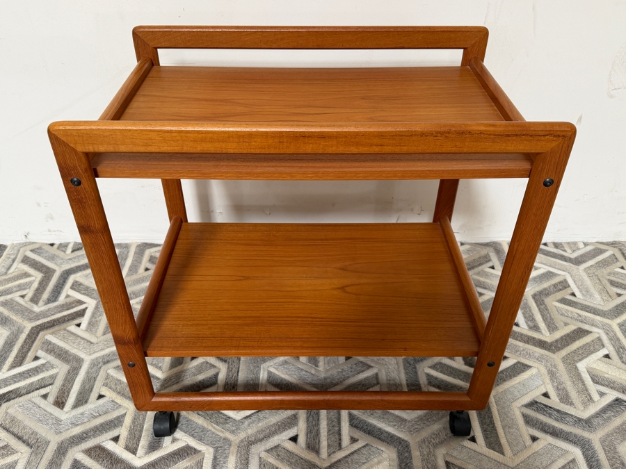 Danish Mid-Century Modern Teak Bar Cart Tea Trolley 28W X 19D X 28H [Photo 5]