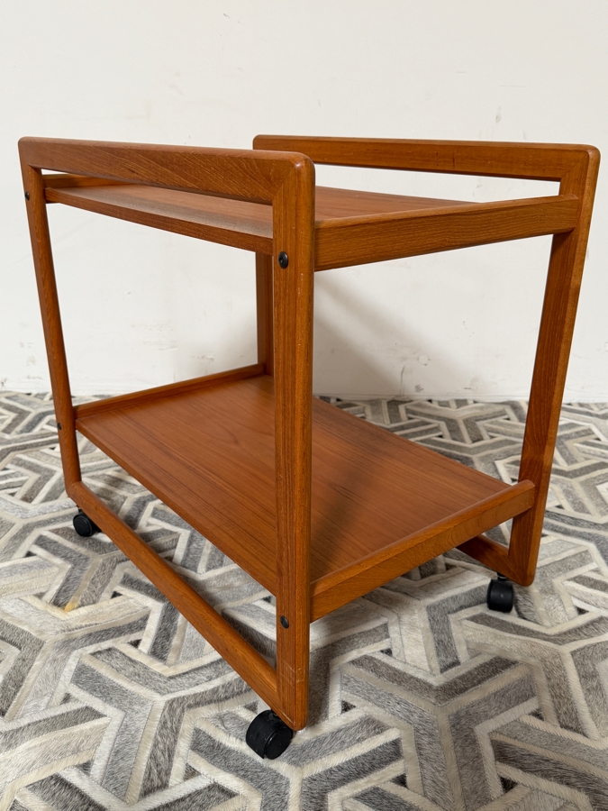 Danish Mid-Century Modern Teak Bar Cart Tea Trolley 28W X 19D X 28H [Photo 7]