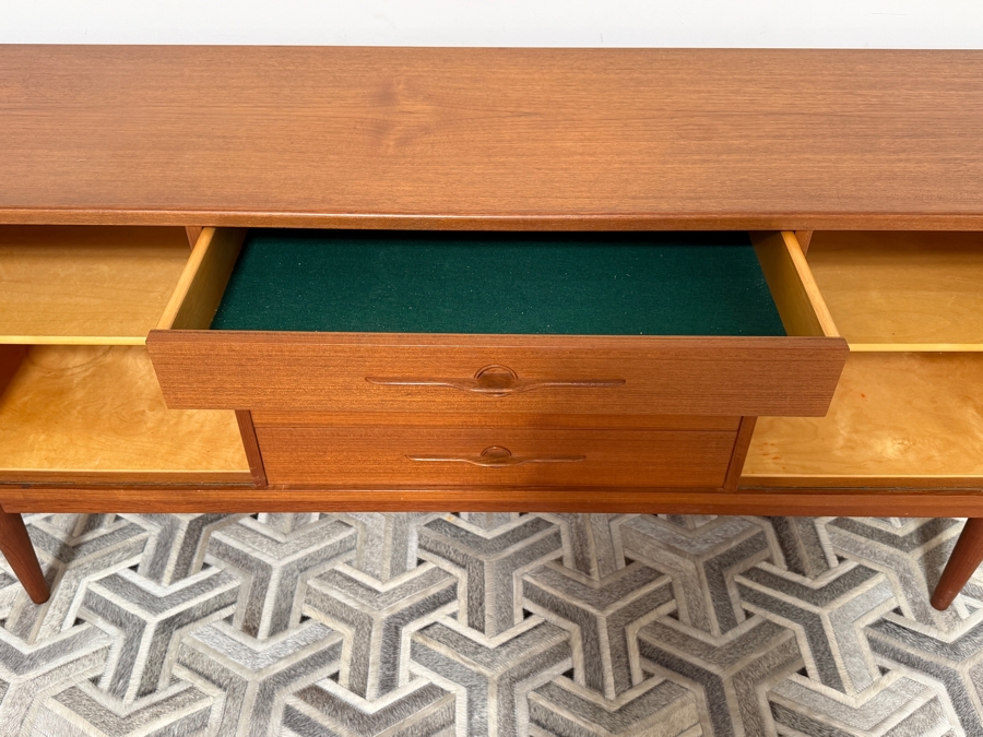 Harry Ostergaard For Randers Mobelfabrik Mid-Century Modern Teak Tambour Door Credenza 72W X 19D X 31H [Photo 8]