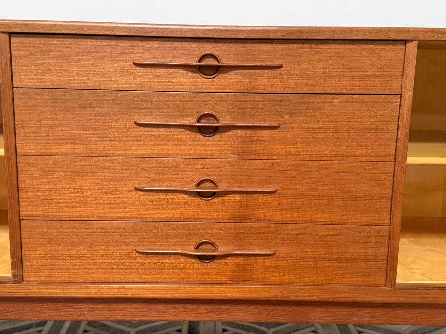 Harry Ostergaard For Randers Mobelfabrik Mid-Century Modern Teak Tambour Door Credenza 72W X 19D X 31H [Photo 6]