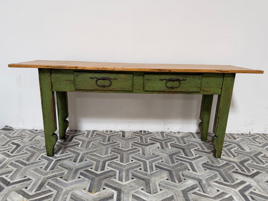 Wooden Painted Console Table With 2 Drawers 72W X 18D X 30H [Photo 3]