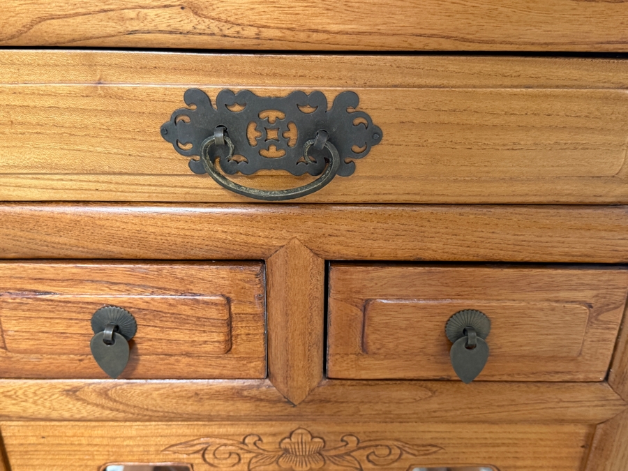 Vintage Chinese Elmwood Side Table 17W X 17D X 31.5H [Photo 5]