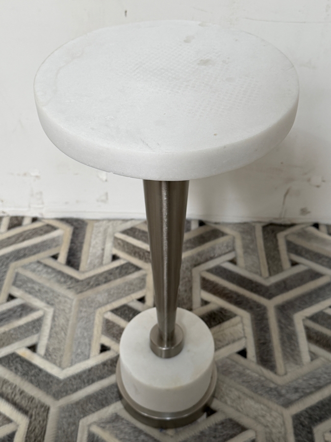 Uttermost Marble & Metal Side Table 10.5W X 22.5H [Photo 4]