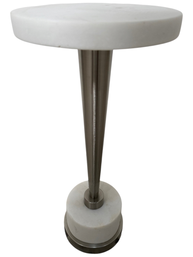 Uttermost Marble & Metal Side Table 10.5W X 22.5H